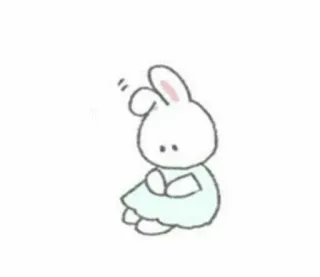 🤍 conejo, lindo, animal, dibujos animados, tierno telegram sticker