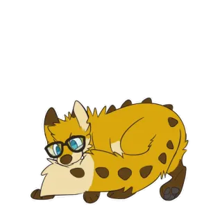 😛 fox, glasses, animal, sticker, cartoon, cute, furry telegram sticker