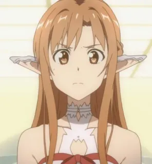 😠 Asuna Yuuki Sword Art Online Anime, Elf, Kobieta, Postać, Sword Art Online, Asuna Yuuki telegram sticker