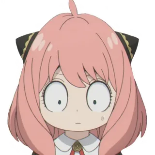 😔 Anya Anya Forger, Anime, Kartun, Gadis, Terkejut, Ekspresi, SPY x FAMILY whatsapp sticker