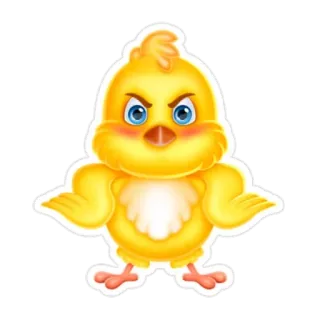 😠 птица, курица, животное, милый, желтый, злой, мультфильм telegram sticker