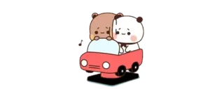 🔰 Bär, Panda, Auto, Süß, Cartoon whatsapp sticker
