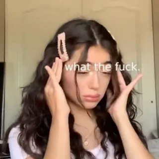 😡 what the fuck. ofensivo, palavrões, garota, adolescente telegram sticker