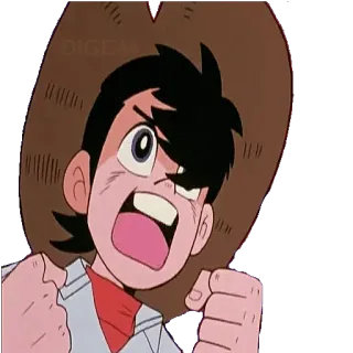 😡 Animé, Garçon, Chapeau, Cri, Dessin animé, En colère whatsapp sticker