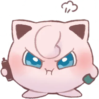😠 Jigglypuff Pokemon Pummeluff, Pokémon, wütend, Cartoon, Spiel whatsapp sticker