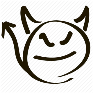 👿 diable, emoji, dessin animé, cornes, queue, maléfique telegram sticker