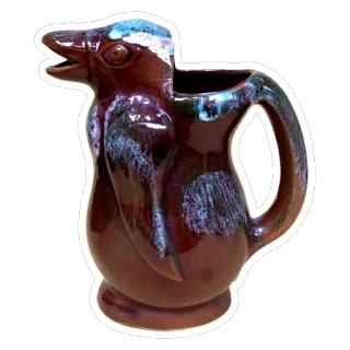 🍷 pinguim, jarro, cerâmica, pássaro, utensílios de cozinha, vintage, esmaltado telegram sticker