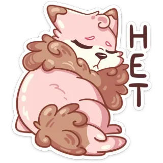 🙁 HET lindo, animal, mascota, dibujo animado, pegatina telegram sticker