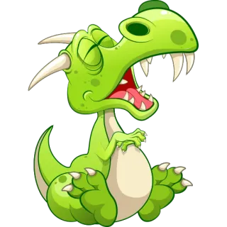 😄 desenho animado, dragão, verde, monstro, fantasia, animal telegram sticker