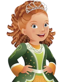 😃 Sofia the First Cartone animato, Principessa, Irlandese, Quadrifoglio, Tiara telegram sticker