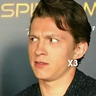 💋 Tom Holland X3 celebrità, meme, faccia, attore, divertente, espressione telegram sticker