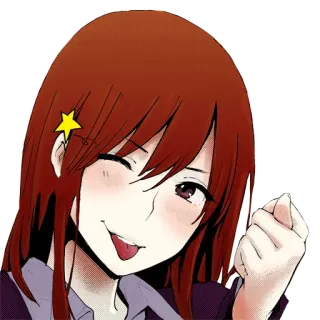 😜 Аниме девушка, Подмигивание, Весёлый, Милый, Мультфильм telegram sticker