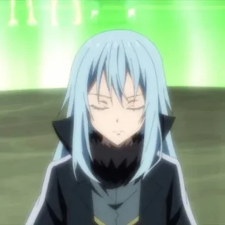 🙁 Rimuru Tempest That Time I Got Reincarnated as a Slime Аниме, Исекай, Слизь, Синие волосы, Римуру telegram sticker