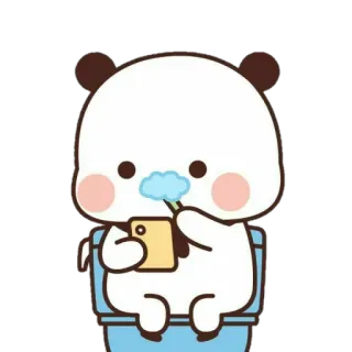 🚽 gấu trúc, gấu, dễ thương, nhà vệ sinh, đánh răng, bàn chải đánh răng telegram sticker