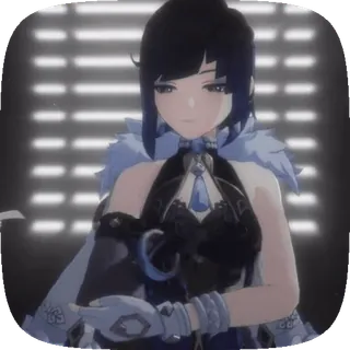 📝 Yelan Genshin Impact Yelan, Genshin Impact, Gra wideo, Postać, Anime telegram sticker