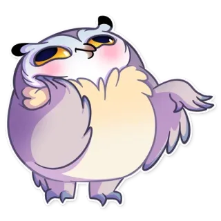 😊 猫头鹰, 可爱, 卡通, 动物, 鸟 telegram sticker