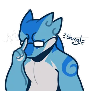 🤓 shing! Furry, Katze, Tier, Cartoon, Schlau, Brille whatsapp sticker