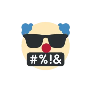 🤡 #%*!& Payaso, Emoji, Ofensivo, Enfadado, Maldiciendo telegram sticker