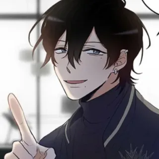 🖇 Anime, Manga, Pria, Tersenyum, Menunjuk telegram sticker