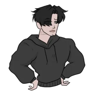 💪 Anime, Hombre, Suéter, Sticker, Casual whatsapp sticker