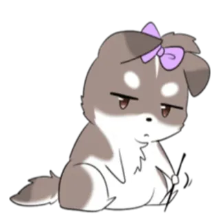 😐 cucciolo, cane, carino, cartone animato, animale, animale domestico telegram sticker