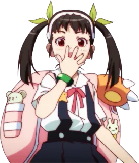🤭 Hachikuji Mayoi Monogatari anime, girl, character, kawaii, cute telegram sticker