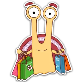 💄 SALE caracol, compras, bolsas, promoção, desenho animado, fofo, flor telegram sticker