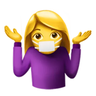 🤷‍♀️ Emoji, Wajah bermasker, Masker, Pandemi, Virus Corona, Ilustrasi whatsapp sticker