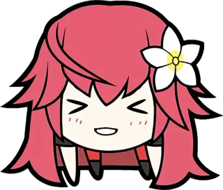 😊 dziewczyna anime, kwiat, słodki, chibi, kreskówka, rysunek telegram sticker