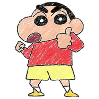 👍 Shin-chan Anime, Cartoon, Crayon Shin-Chan, Personnage, Pouce levé telegram sticker