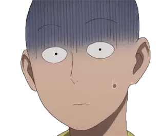 😨 Saitama One-Punch Man Anime, Manga, One-Punch Man, Saitama, impactado, preocupado, expresión en blanco telegram sticker