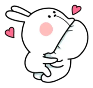 ❤️ conejo, amor, lindo, dibujos animados, pegatina, animal, corazón telegram sticker