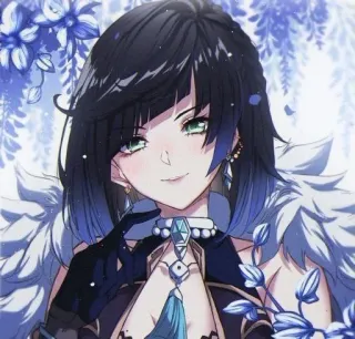 🧿 Yelan Genshin Impact Anime, Trò chơi điện tử, Nhân vật, Fantasy telegram sticker
