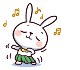 😊 Hase, Tanzen, Musik, Cartoon, Fröhlich, Süß telegram sticker