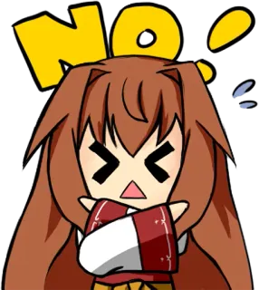 😣 NO! non, déni, expression, dessin animé, animé, manga whatsapp sticker