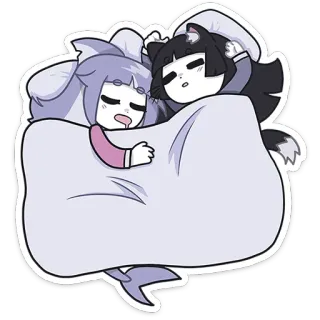💤 durmiendo, lindo, dibujos animados, animales, cama, cansado, relajante telegram sticker
