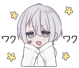 🍙 ワクワク Anime, Manga, Aufgeregt, Süß, Blumen telegram sticker