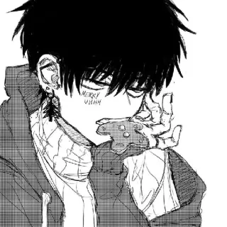 ⬛ MERRY UHHH 动漫, 绘画, 圣诞节, 姜饼 telegram sticker