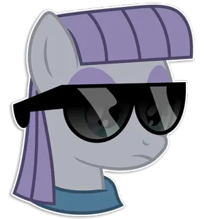 😎 Pônei, Óculos de sol, Desenho animado, Animal, Legal, Roxo whatsapp sticker