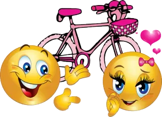 😘 emojis, love, bicycle, romance, pink whatsapp sticker
