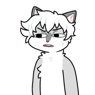 😧 gato, desenho animado, adesivo, furry, antropomórfico telegram sticker