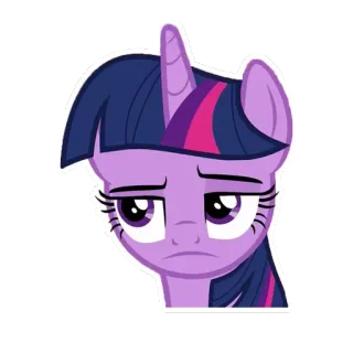 😐 Twilight Sparkle My Little Pony Twilight Sparkle, My Little Pony, cartoon, pony, sad, unicorn telegram sticker