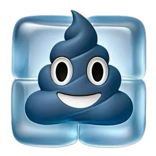 💩 Biểu tượng cảm xúc cục phân, Biểu tượng cảm xúc, Đá, Đông lạnh, Cục phân xanh whatsapp sticker