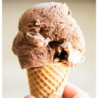 😋 ice cream, chocolate ice cream, cone, dessert, food, sweet telegram sticker