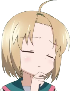 🤔 Anime, Chica, Pensando, Lindo, Personaje whatsapp sticker