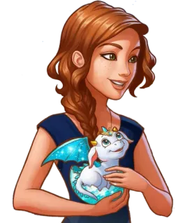 😀 Frau, Drache, Cartoon, süß, Fantasy, Mädchen, Charakter whatsapp sticker