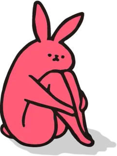 😰 Hase, Kaninchen, Tier, Cartoon, Niedlich, Rosa, Sticker whatsapp sticker