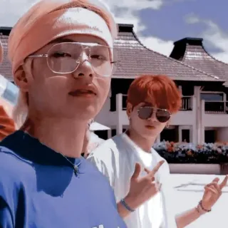 😎 kpop, пистолет из пальцев, солнцезащитные очки, мужской, знаменитость telegram sticker