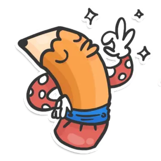 🧐 matita, cartone animato, ok, gesto ok, istruzione, disegno whatsapp sticker