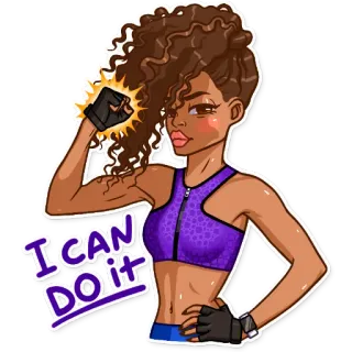 💪 I CAN DO IT woman, motivation, fitness, sports, empowerment, strength telegram sticker